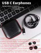 USB C Headphone for Samsung S26 S25 FE S24 A16 A17 Z Wired Earbuds Magnetic