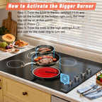2 Burner Electric Cooktop 110V, 2000W Shard Power