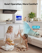EUHOMY Countertop Dishwasher Portable, 6 Programs with 40 dB, No Hookup