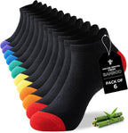 Niorasen Bamboo Trainer Socks for Men & Women, 6 Pairs, Low Cut