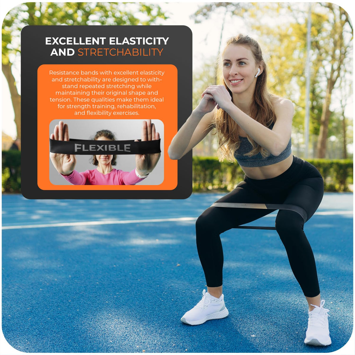 Active 100 Resistance Bands, Set of 5 Different Levels, Exercise Band for Home Gym, Training and Yoga with Carrying Bag