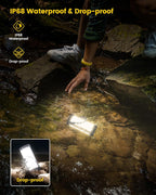 Glocusent Survival Camping Light, 1200LM Brightness Camping Lantern, 80Hrs Runtime & Rechargeable, IP68 Waterproof, 5 Levels & SOS, Compact Camping Lights for Tents, Hiking, Blackout, Hurricane