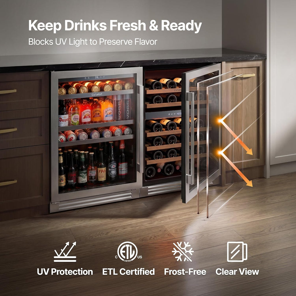 Ca'Lefort 48 Inch Wine & Beverage Refrigerator, 200 Can and 46 Bottle
