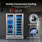 Yeego Beverage Refrigerator - 24 inch 180 Cans Beer Cooler with Glass Door