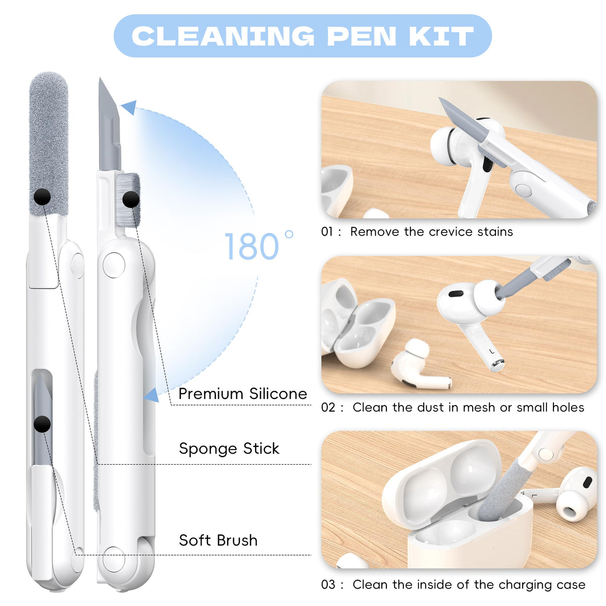 for AirPods 4 Case & AirPods 5 Case with Cleaner Kit,Clear Cover