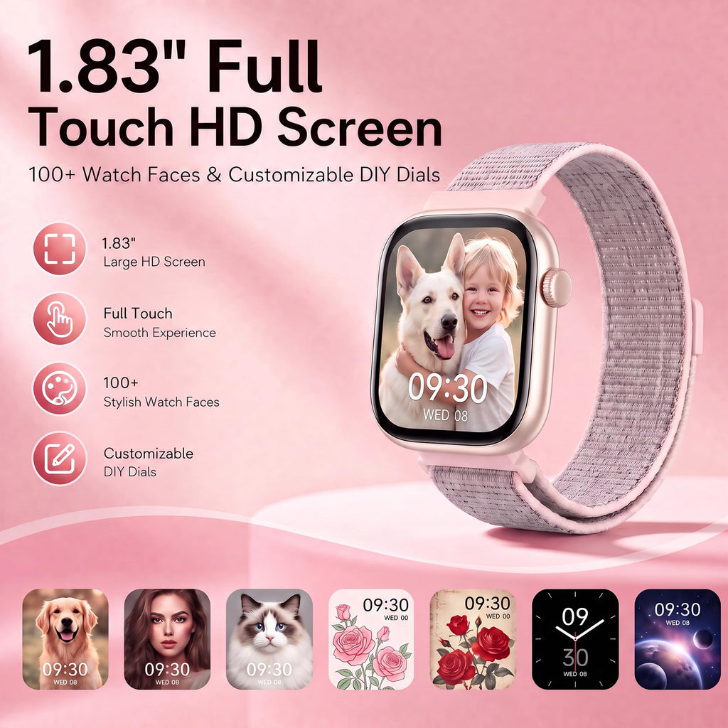 Smart Watch for Women, Bluetooth Answer/Make Calls, 1.83"HD Screen