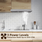 CIARRA Range Hood 30 Inch Under Cabinet Ductless Stainless Steel