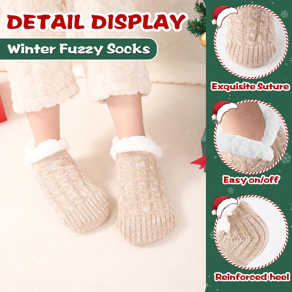 Niorasen Fluffy Slipper Socks Women Men, Winter Gift for Her, UK 4-9