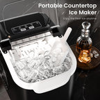 Electactic Portable Ice Maker Countertop,8 Bullet Ice in 6 Mins,2 Ice Size