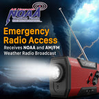 FosPower NOAA Emergency Weather Radio A1 7400mWh Solar Hand Crank (Orange)