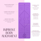 Yogii Yoga Mat - Non-Slip 6mm Thick TPE & Travel-friendly Yoga Mat - Perfect for Home & Gym Exercise Fitness & Pilates - With Laser Alignment Guides for Men & Women