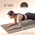Yogii Yoga Mat - Non-Slip 6mm Thick TPE & Travel-friendly Yoga Mat - Perfect for Home & Gym Exercise Fitness & Pilates - With Laser Alignment Guides for Men & Women