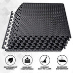 ComFy Mat Gym Flooring Mat, Foam Exercise Mats, Interlocking Puzzle EVA Floor Tiles, Non slip Rubber Cushion For Home Workout, Bonus Adhesives,24"X24"(60x60cm)