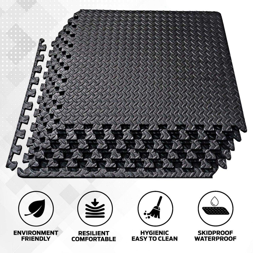 ComFy Mat Gym Flooring Mat, Foam Exercise Mats, Interlocking Puzzle EVA Floor Tiles, Non slip Rubber Cushion For Home Workout, Bonus Adhesives,24"X24"(60x60cm)