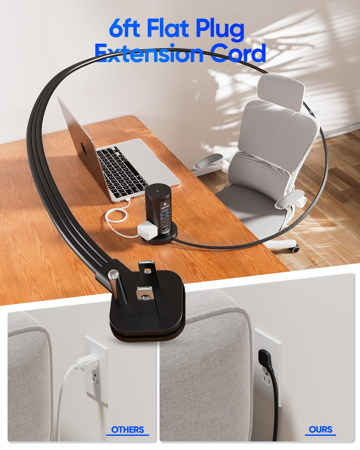 Power Strip Tower, kakyanill PD 65W Charging Station 9 AC Outlets 8 USB