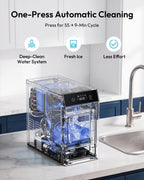 EUHOMY 2.4" Clear Ice Ball Maker Countertop, 2Pcs in 60Mins, 48Pcs/Day, Timer, Self-Cleaning Round Ice Cube Maker with Crystal Clear Ice, Sphere Ice Maker Machine for Whiskey & Bourbon