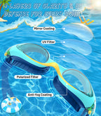 Kids Swimming Goggles for Boys & Girls Aged 6-14, Anti-Fog