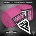 RDX Boxing Hand Wraps 4.5M / 180 Inches – Mexican Style Semi-Elastic MMA Inner Gloves - Wrist Support for Muay Thai, Kickboxing, BJJ, Karate - Thumb Loop & Hook and Loop Closure - Cotton & Nylon Blend