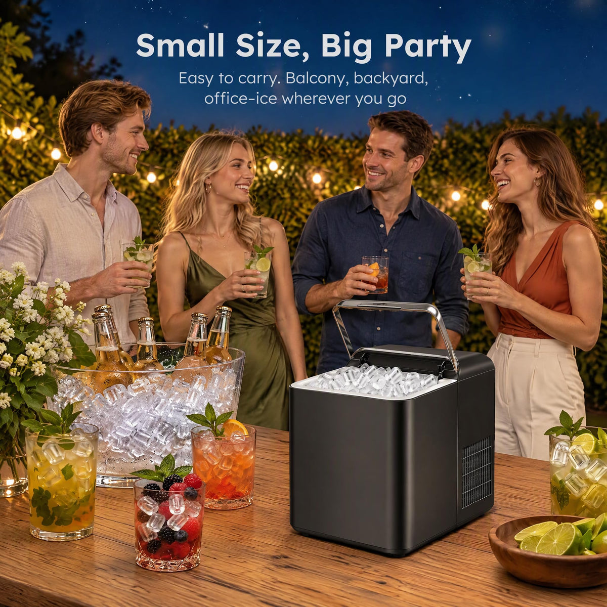 Ice Maker Countertop, 26.5 lbs/Day, 8 Bullet Fast Ice in 6 Mins
