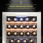 SCHMÉCKÉ 12 Bottle Compressor Wine Cooler Refrigerator w/Lock - Large Freestanding Wine Cellar For Red, White, Champagne or Sparkling Wine - 41f-64f Digital Temperature Control Fridge Stainless Steel