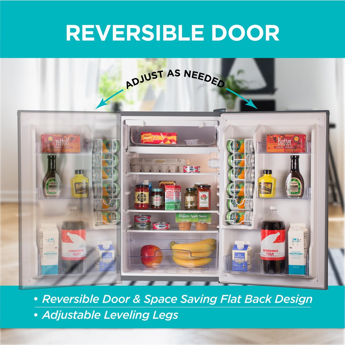 BLACK+DECKER 2.5 Cu. Ft. Compact Refrigerator, BCRK25V, Stainless Look