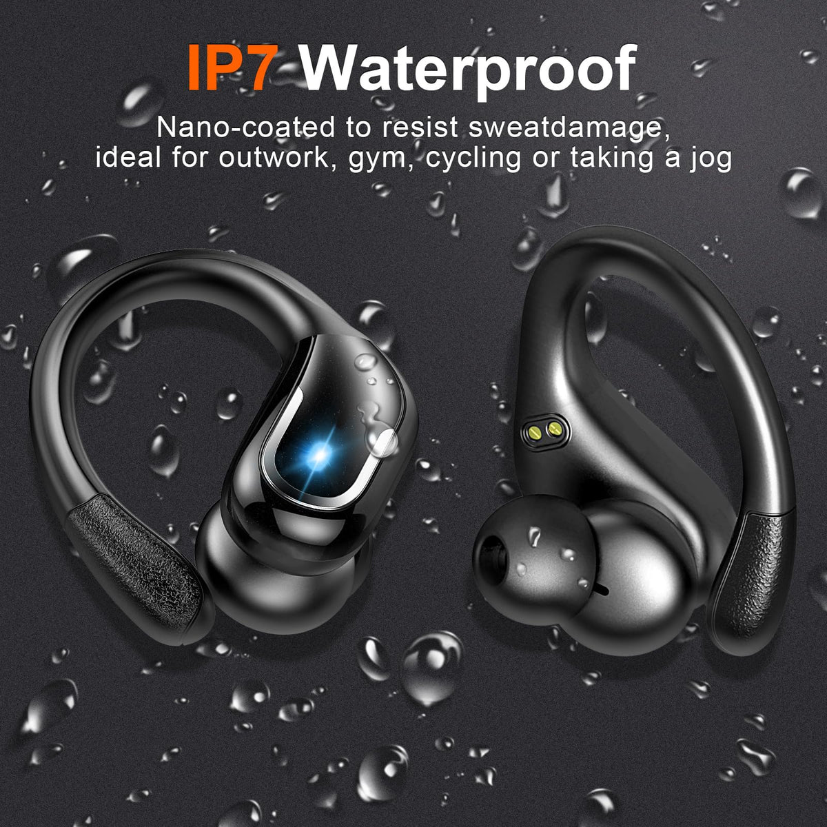Wireless Earbuds Sports, 75Hrs Bluetooth 5.4 Headphones, Bass Hi-Fi Stereo
