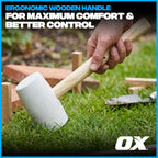 OX Trade Black Rubber Mallet 16oz / 450g, Non-Marking Hammer, Wooden Handle