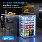 Antarctic Star Beverage Refrigerator Cooler 68 Can, Mini Fridge with Glass Door for Beer Drinks Wine,Freestanding Small Fridge with Electronic Temperature Control for Home and Bar,1.7 cu.ft