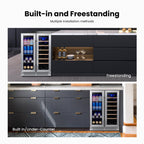 Yeego Beverage Refrigerator - 24 inch 180 Cans Beer Cooler with Glass Door
