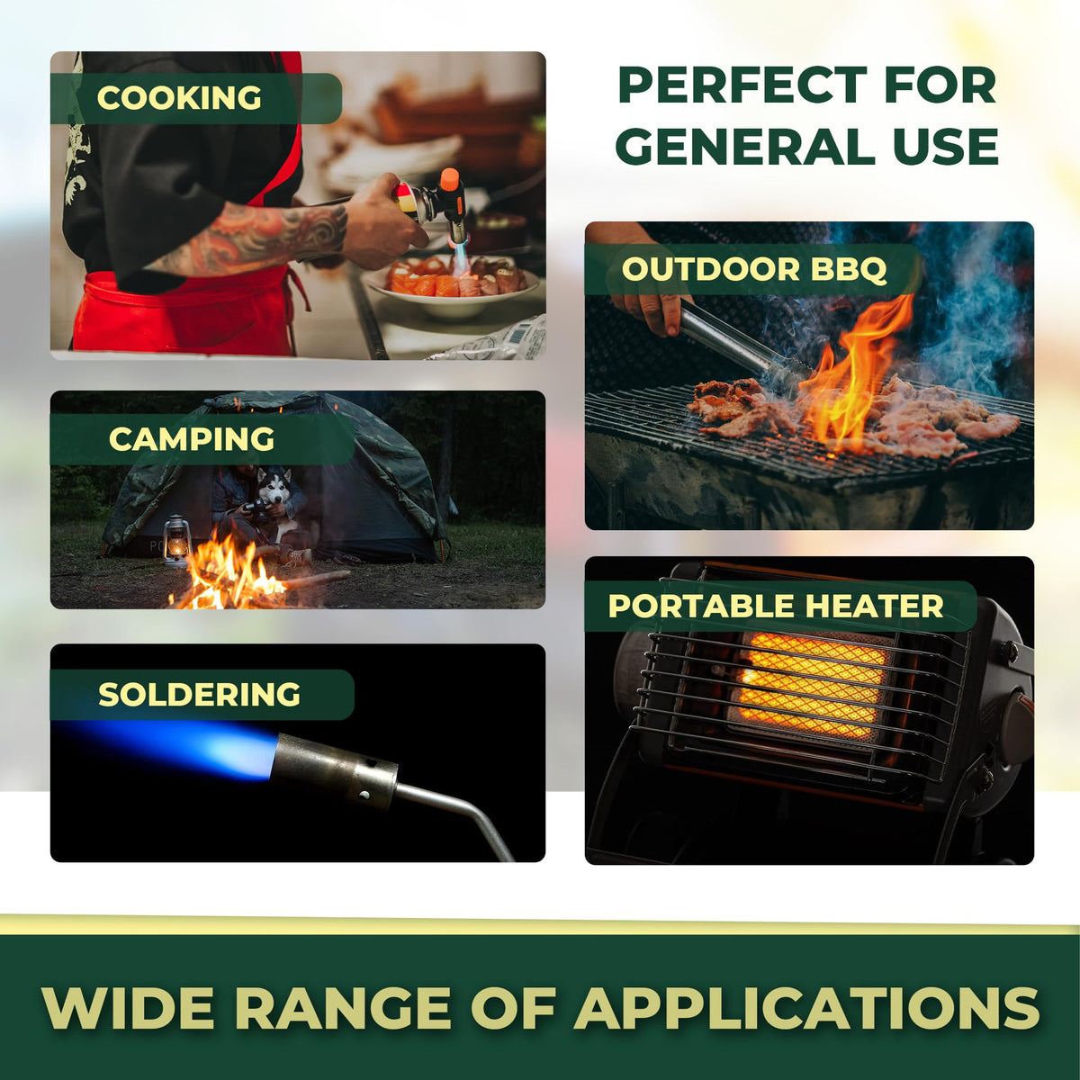 Green Haven Camping Gas Canisters | Butane Propane Mix, EN417 C500 Packs