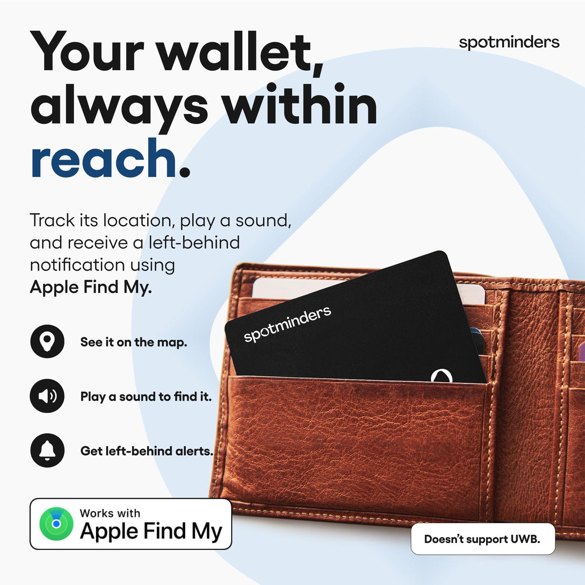SPOTMINDERS Apple MFi Certified Wallet Tracking Card Black 4-Pack Travel Gifts for Him Works with Apple Find My Rechargeable Tracker IP68 Waterproof 0.07" Slim iPhone Item Finder for Luggage Passport