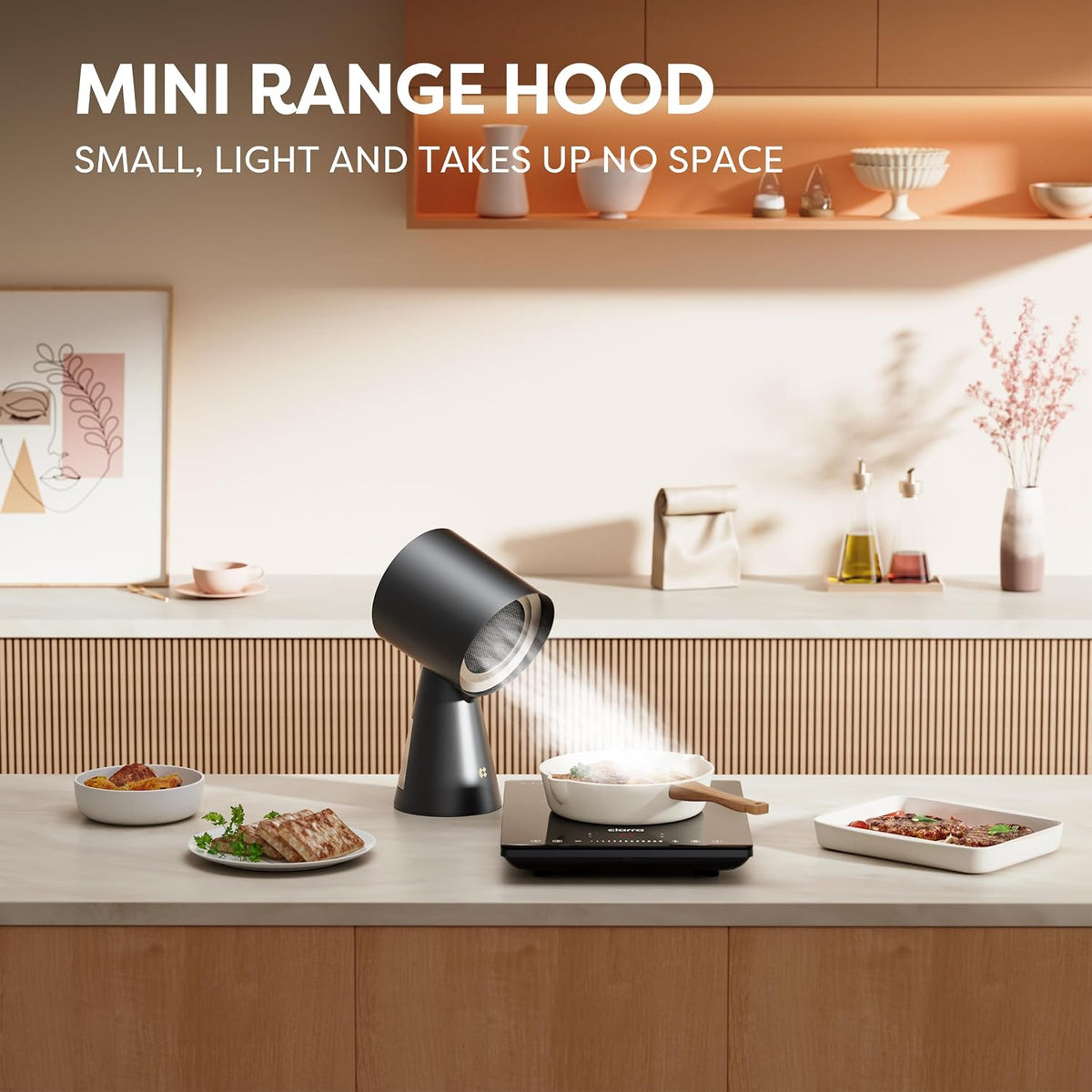 CIARRA Portable Range Hood, 2-Speed Desktop Kitchen Exhaust Fan