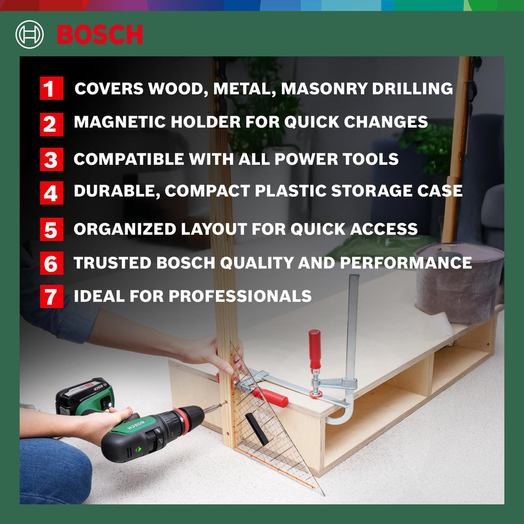 Bosch Accessories 34-piece Screwdriver/Drill bit Set (for Wood, Metal and Stone, Accessories for Drill Drivers)
