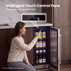 Yeego Beverage Refrigerator - 24 inch 180 Cans Beer Cooler with Glass Door