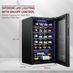 SCHMÉCKÉ 12 Bottle Compressor Wine Cooler Refrigerator w/Lock - Large Freestanding Wine Cellar For Red, White, Champagne or Sparkling Wine - 41f-64f Digital Temperature Control Fridge Stainless Steel