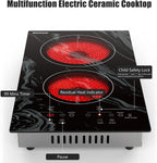 Karinear Electric Cooktop 2 Burners, 110v Plug in Electric Stove Top