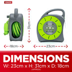 STATUS 2 Socket Cable Reel,10m Green Outdoor Extension Lead, Heavy Duty, 13 Amp, Thermal Cut Out Overload Protection, Ideal for Garden Power Tools,DIY Use, Workshop (S13A10MCR3)