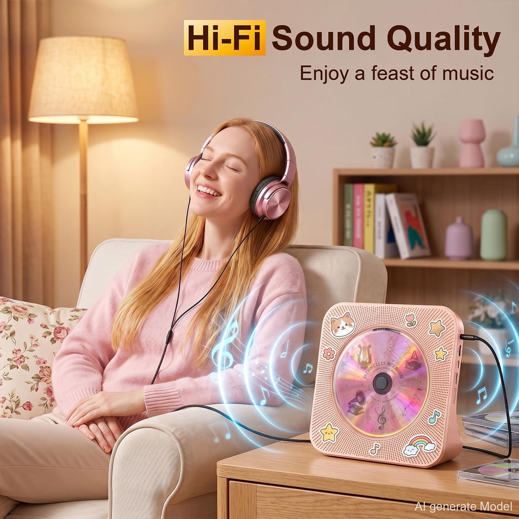 Gueray CD Player Portable Bluetooth Desktop CD Players for Home