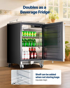 VEVOR Beer Kegerator, Single Tap Commercial Draft Beer Dispenser for D system, Full Size Keg Refrigerator with 5lbs CO2 Tank, Hold 2 Sixth / 2 Ball lock keg, Black