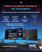 SANSUI 24 Inch Gaming Monitor 200Hz 1Ms FreeSync HDR 110% sRGB FHD 1080P Computer Monitor HDMI DP Ports Eye Care Frameless VESA Mount Cable Management(ES-G24F4L HDMI Cable Included)
