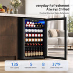 Antarctic Star Beverage Refrigerator Cooler 68 Can, Mini Fridge with Glass Door for Beer Drinks Wine,Freestanding Small Fridge with Electronic Temperature Control for Home and Bar,1.7 cu.ft