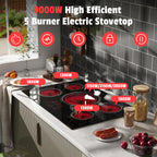 2 Burner Electric Cooktop 110V, 2000W Shard Power