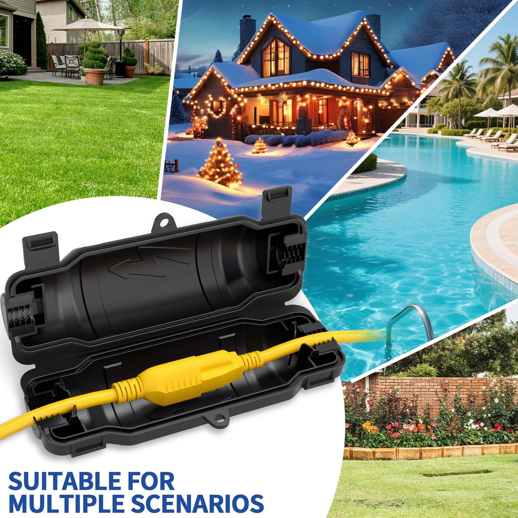 Outdoor Extension Cord Safety Cover, Black