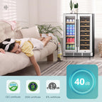 EUHOMY 24 Can Mini Fridge, 18L Beverage Refrigerator with Quiet Compressor