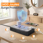 6 FT Surge Protector Power Strip with 6 USB, 16 Outlets, 2400J