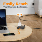 TESSAN PD 20W Surge Protector Extension Cord 5Ft, Flat Plug Power Strip