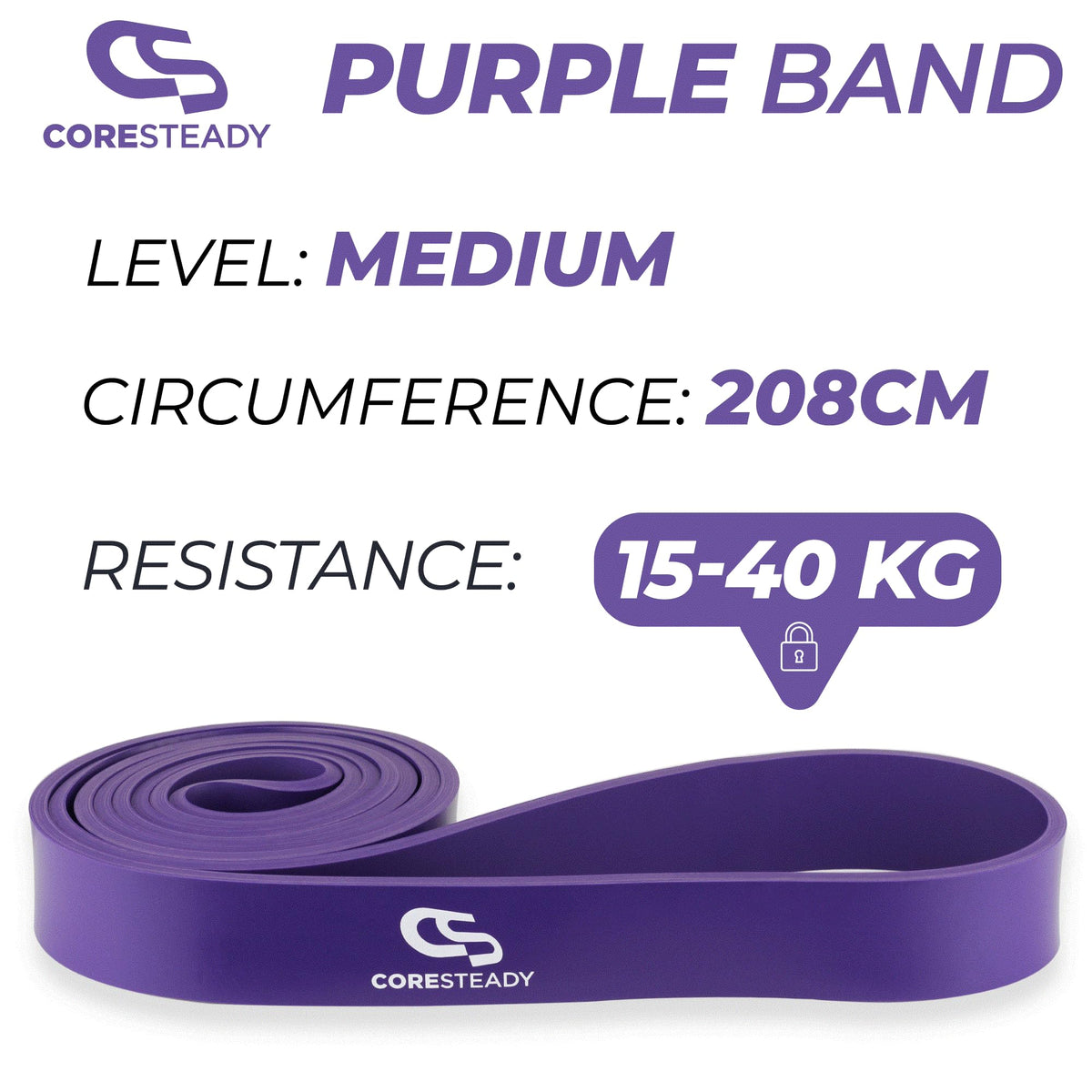 Coresteady Pull Up Bands & Resistance Bands - Heavy Duty Loop Band for Men & Women - Build Fit Power & Muscle - Training, Fitness Assist Pull Ups & Gym Exercise