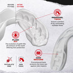 SAFEJAWZ Mouth Guard, Adult & Junior Dual Layer Gum Shield with Case
