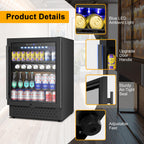 24" Dual Zone Wine and Beverage Refrigerator, Under Counter with Glass Door