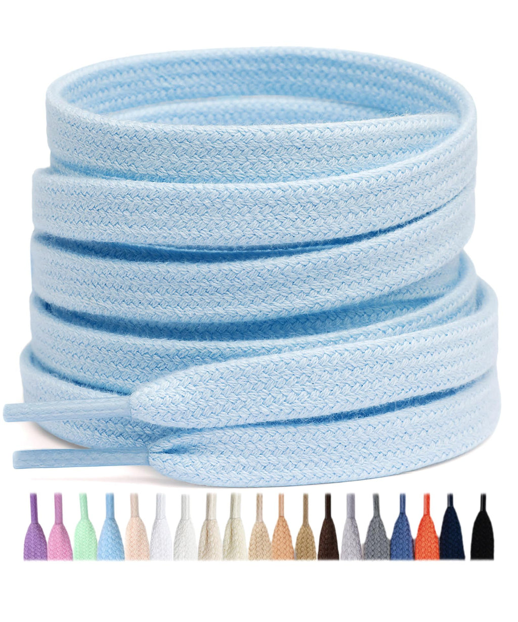 Stepace 2 Pairs Cotton Flat Shoe Laces 8mm Wide Shoelaces for Sneaker